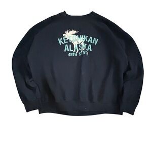 Black Ketchikan Alaska Graphic Crewneck Sweater